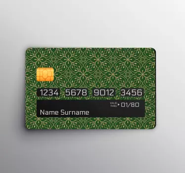 Credit card sticker floral print design - TenStickers
