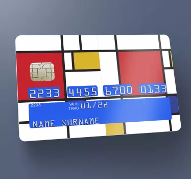 Credit card sticker geometric design pattern - TenStickers