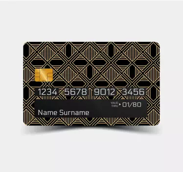 Credit card sticker geometric gold design - TenStickers