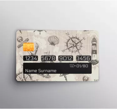 Credit card sticker nautical themed design - TenStickers