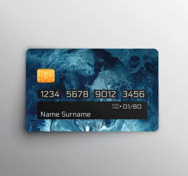 Credit card sticker oceanic marble design - TenStickers