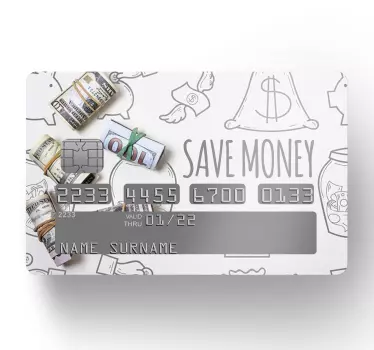 Credit card sticker save money design - TenStickers