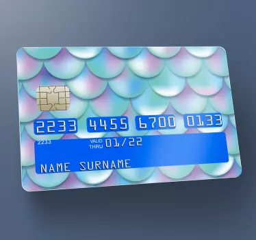 Credit card sticker scalloped pattern design - TenStickers