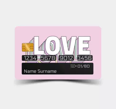 Credit card sticker stylish love design - TenStickers