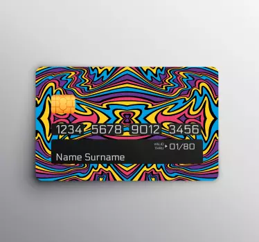 Credit card sticker vibrant abstract design - TenStickers