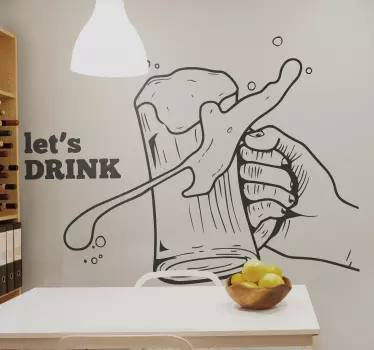Cuisine wall sticker beer splash gesture - TenStickers