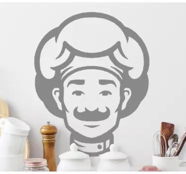 Cuisine wall sticker chef character badge - TenStickers