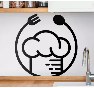 Cuisine wall sticker chef's hat icon - TenStickers