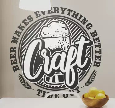Cuisine wall sticker craft beer quote - TenStickers