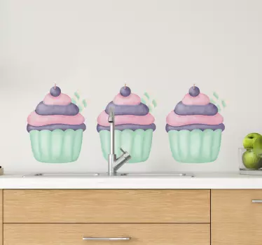 Cuisine wall sticker cupcake kitchen decor - TenStickers