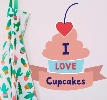 Cuisine wall sticker cupcake love art - TenStickers