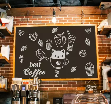 Cuisine wall sticker cute coffee animals - TenStickers