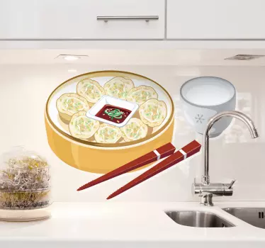 Cuisine wall sticker delicious dumpling set - TenStickers