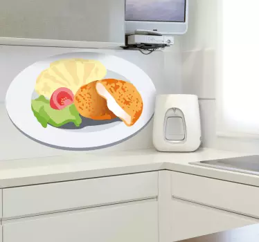 Cuisine wall sticker delicious plate display - TenStickers