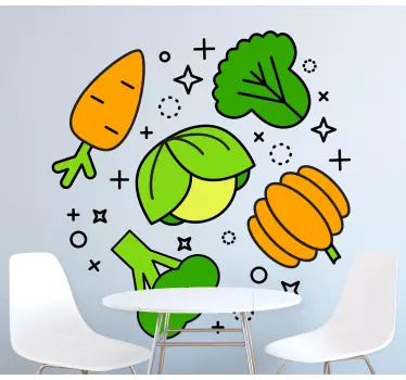 Cuisine wall sticker fresh vegetable assortment - TenStickers