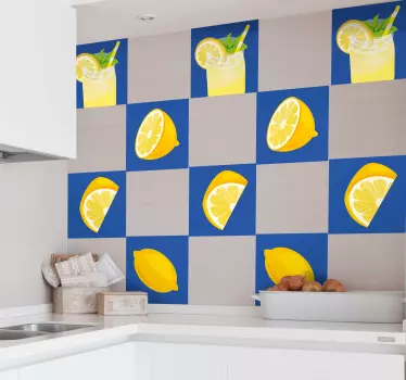 Cuisine wall sticker lemon refreshing drink - TenStickers