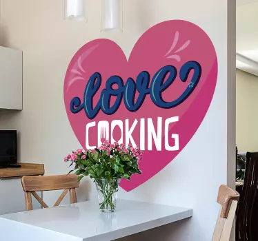 Cuisine wall sticker love for cooking - TenStickers