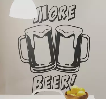 Cuisine wall sticker more beer! - TenStickers