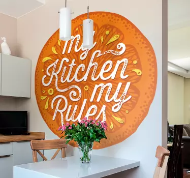 Cuisine wall sticker my kitchen my rules - TenStickers