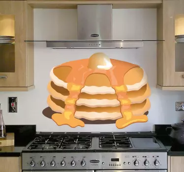Cuisine wall sticker pancake stack dripping design - TenStickers