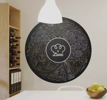 Culinary Love Illustration cuisine wall sticker - TenStickers