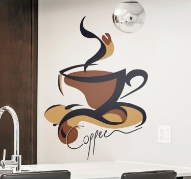 Kitchen wall sticker coffee cup - TenStickers