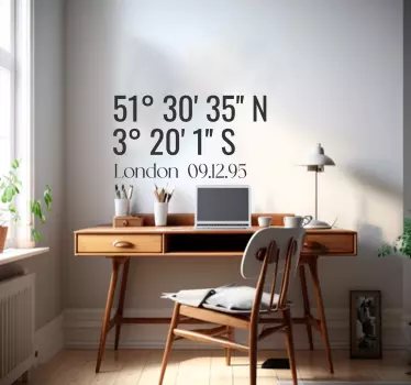 Custom Coordinates  city Sticker - TenStickers