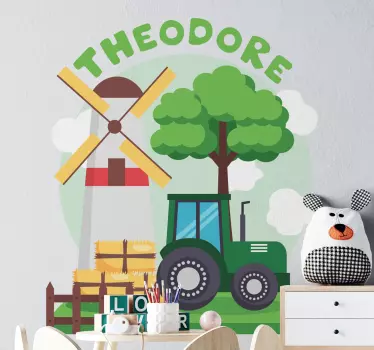 Custom farm scene farm animal wall sticker - TenStickers