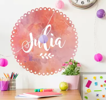 Custom name marble illustration wall art - TenStickers