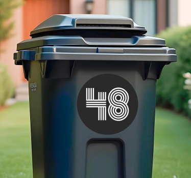 Custom number design recycling decal for bin - TenStickers