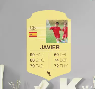 Football sticker custom player statistics - TenStickers