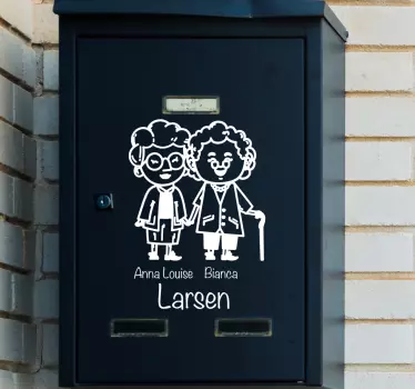Customisable mailbox with two older women custom sticker - TenStickers