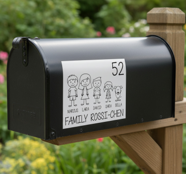 Customisable sticker family photo for mailbox - TenStickers