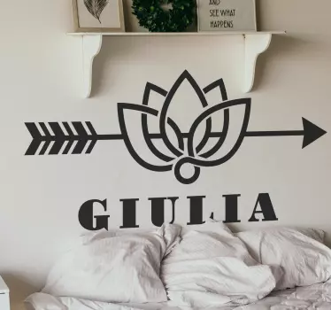Customisable sticker lotus arrow design - TenStickers