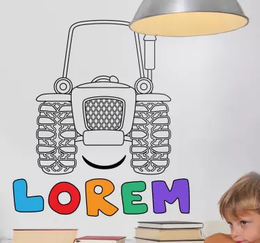 Customisable sticker tractor in colors - TenStickers