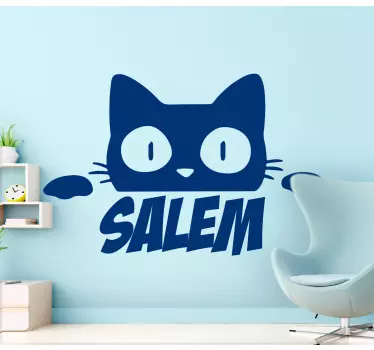 Customisable sticker whimsical cat outline - TenStickers