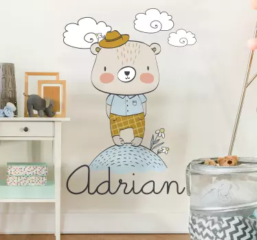 Customizable bear in the field wall decal - TenStickers