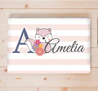 Laptop skin custom baby fox design - TenStickers