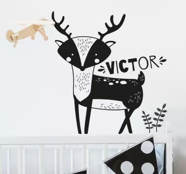 Customizable deer illustration wall art - TenStickers