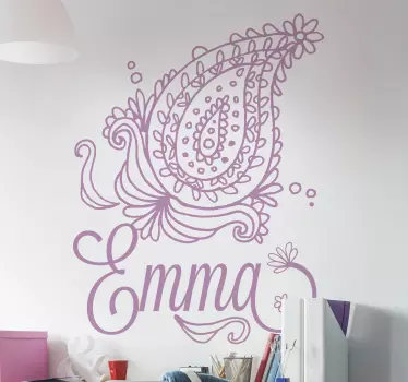 Customizable Floral Named Design restaurant sticker - TenStickers