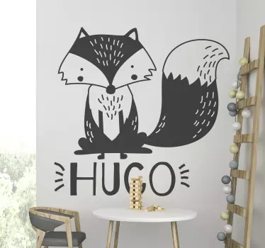 Customizable fox illustration wall art - TenStickers