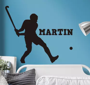 Customizable hockey player wall decal - TenStickers