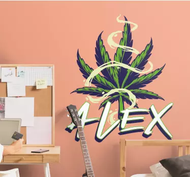 Custom marihuana leaf  plant sticker - TenStickers