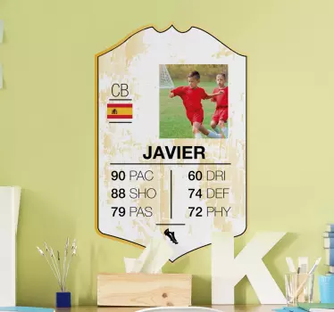 Customizable legend card player football wall sticker - TenStickers