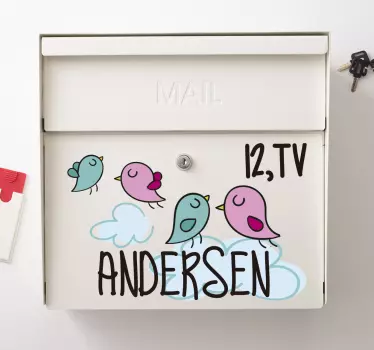 Customizable mailbox birds bird decal - TenStickers