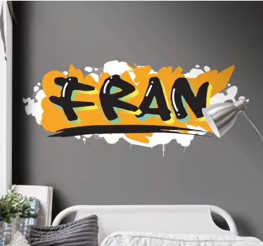 Orange graffiti name teenage wall decals - TenStickers