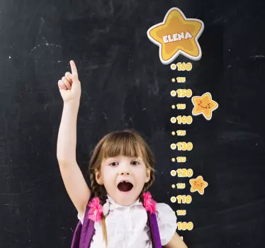 Customizable star meter height chart wall decal - TenStickers