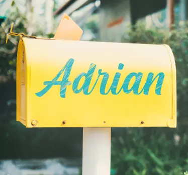 Customizable Yellow Mailbox Location sticker - TenStickers