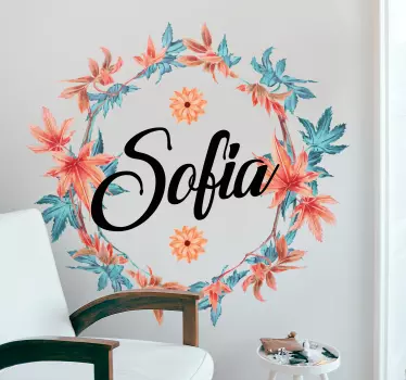 Bedroom wall sticker customized botanical design - TenStickers