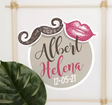 Customized Couple's Names quote sticker - TenStickers